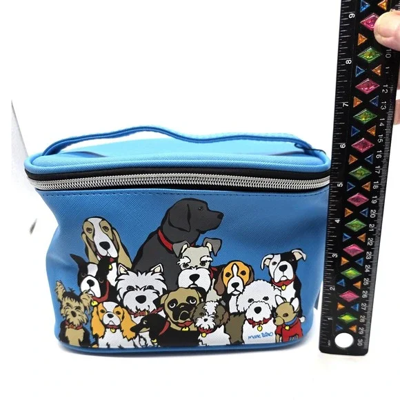 Marc Tatro Dog Print Cosmetic Bag and Wallet Set Cute Puppy Travel Case NWT